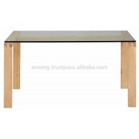 GLASS TOP RECTANGLE DINING TABLE