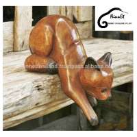 Wood carving cat