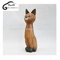 Wood carving cat