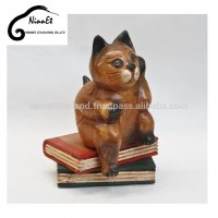 Wood carving cat